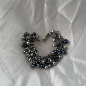 FREE SHIPPING & 30% ALL Jewelry Bundles | Silver Cluster Beaded Charm Bracelet